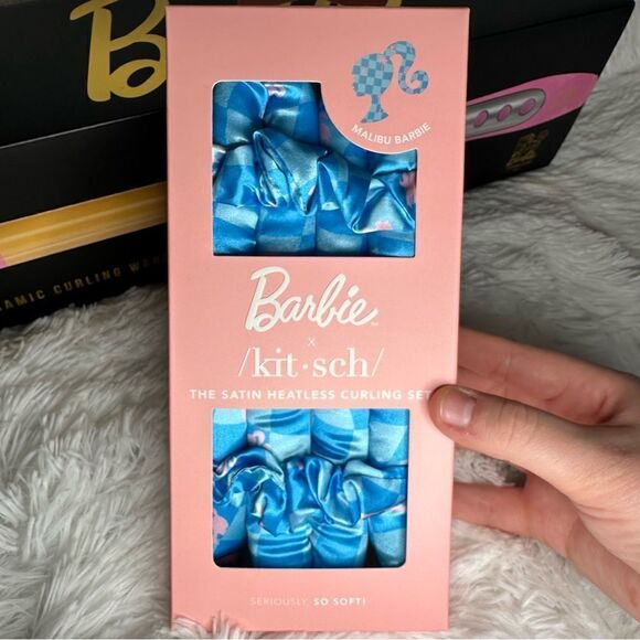 CHI x Barbie Hair Curling Wand, Kitsch Satin Curling Set, and Clips Bundle - Picture 2 of 10